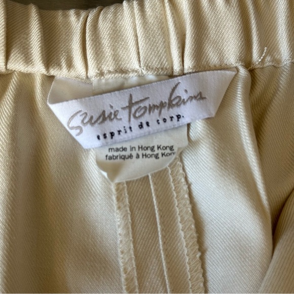 SUSIE TOMPKINS Vintage Cream Silk Pants Minimalist Clean Girl Timeless Large - Picture 10 of 14